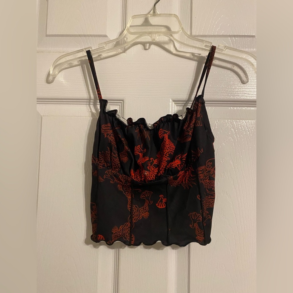 Shein Black and Red Dragon Croptop